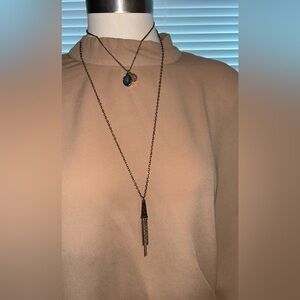 Taramanda Bronze Blue Oval Stone Metal Necklace Jewelry Set Fashion Jewelry